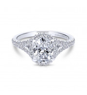 Gabriel & Co. 14k White Gold Entwined Halo Engagement Ring - ER12769O4W44JJ