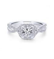 Gabriel & Co. 14k White Gold Entwined Criss Cross Engagement Ring - ER12600S3W44JJ