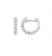 Jewelmi Custom 14k White Gold Diamond Hoop Earrings