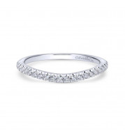 Gabriel & Co. 14k White Gold Contemporary Curved Wedding Band - WB12813R4W44JJ
