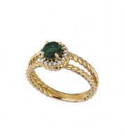 Jewelmi Custom 14k Yellow Gold Emerald Diamond Ring