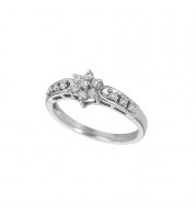 Jewelmi Custom 14k White Gold Diamond Flower Ring