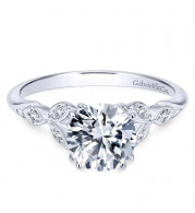 Gabriel & Co. 14k White Gold Victorian Straight Engagement Ring - ER11721R4W44JJ