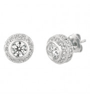 Jewelmi Custom 14k White Gold Diamond Earrings