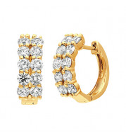 Jewelmi Custom 14k Yellow Gold Diamond Hoop Earrings