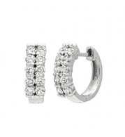 Jewelmi Custom 14k White Gold Diamond Hoop Earrings