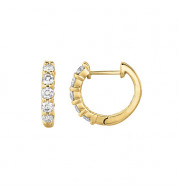 Jewelmi Custom 14k Yellow Gold Diamond Hoop Earrings