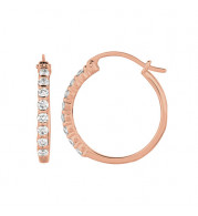 Jewelmi Custom 14k Rose Gold Diamond Hoop Earrings