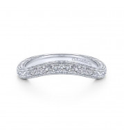 Gabriel & Co. 14k White Gold Victorian Curved Wedding Band - WB14482R4W44JJ