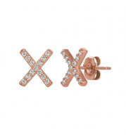 Jewelmi Custom 14k Rose Gold Diamond Earrings