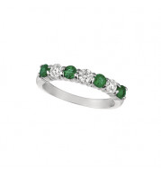 Jewelmi Custom 14k White Gold Emerald Diamond Ring