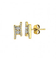 Jewelmi Custom 14k Yellow Gold Diamond Earrings