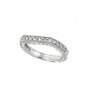 Jewelmi Custom 14k White Gold Curved Diamond Wedding Band