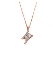 Jewelmi Custom 14k Rose Gold Diamond Necklace