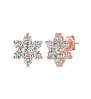 Jewelmi Custom 14k Rose Gold Diamond Earrings