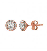 Jewelmi Custom 14k Rose Gold Diamond Earrings