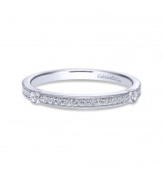 Gabriel & Co. 14k White Gold Victorian Diamond Wedding Band - WB7999W44JJ