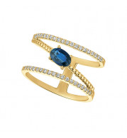 Jewelmi Custom 14k Yellow Gold Sapphire Diamond Ring