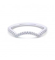 Gabriel & Co. 14K White Gold Contemporary Curved Wedding Band - WB7804P4W44JJ