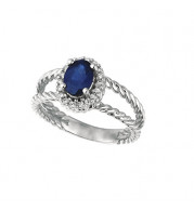 Jewelmi Custom 14k White Gold Sapphire Diamond Ring