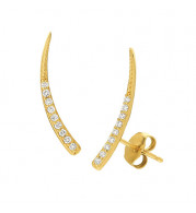 Jewelmi Custom 14k Yellow Gold Diamond Earrings