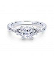 Gabriel & Co. 14k White Gold Entwined 3 Stone Engagement Ring - ER12662S3W44JJ