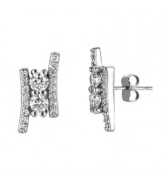 Jewelmi Custom 14k White Gold Diamond Earrings