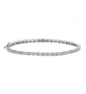 Jewelmi Custom 14k White Gold Diamond Bangle Bracelet