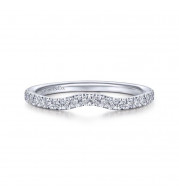 Gabriel & Co. 14k White Gold Contemporary Curved Wedding Band - WB14962E6W44JJ