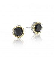 Tacori Sterling Silver and 18k Yellow Gold Crescent Crown Gemstone Stud Earring - SE105Y19