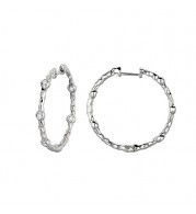 Jewelmi Custom 14k White Gold Diamond Hoop Earrings