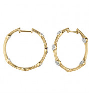 Jewelmi Custom 14k Yellow Gold Diamond Hoop Earrings