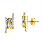Jewelmi Custom 14k Yellow Gold Diamond Earrings