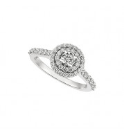 Jewelmi Custom 14k White Gold Diamond Engagement Ring Set