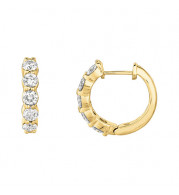 Jewelmi Custom 14k Yellow Gold Diamond Hoop Earrings