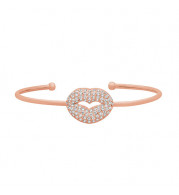 Jewelmi Custom 14k Rose Gold Diamond Bangle Bracelet