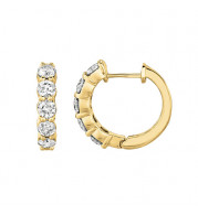 Jewelmi Custom 14k Yellow Gold Diamond Hoop Earrings
