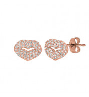 Jewelmi Custom 14k Rose Gold Diamond Earrings