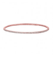 Jewelmi Custom 14k Rose Gold Diamond Bangle Bracelet