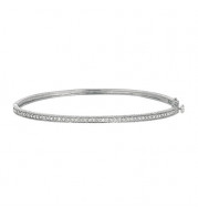 Jewelmi Custom 14k White Gold Diamond Bangle Bracelet
