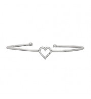 Jewelmi Custom 14k White Gold Diamond Bangle Bracelet