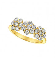 Jewelmi Custom 14k Yellow Gold Diamond Flower Ring