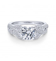 Gabriel & Co. 14k White Gold Contemporary Twisted Engagement Ring - ER14420R4W44JJ