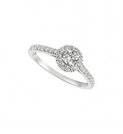 Jewelmi Custom 14k White Gold Halo Diamond Engagement Ring