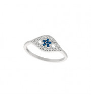 Jewelmi Custom 14k White Gold Sapphire Diamond Ring