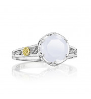 Tacori Sterling Silver Crescent Crown Gemstone Men's Ring - SR22803