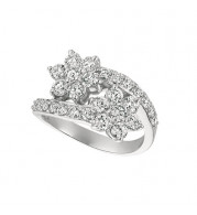 Jewelmi Custom 14k White Gold Diamond Flower Ring