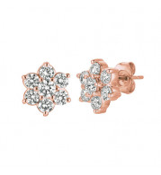 Jewelmi Custom 14k Rose Gold Diamond Earrings