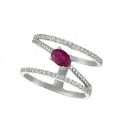 Jewelmi Custom 14k White Gold Ruby Diamond Ring