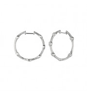 Jewelmi Custom 14k White Gold Diamond Hoop Earrings